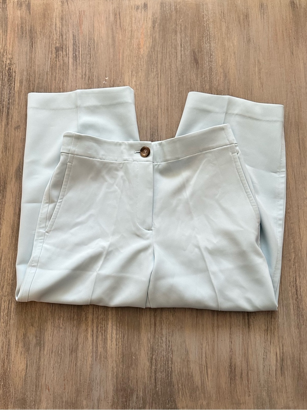 Ann Taylor Pale Blue Women's Pants with Marbled Button